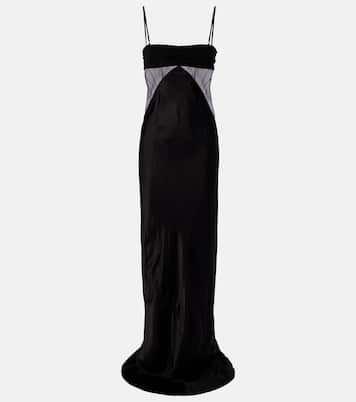 Combo silk-trimmed satin gown | Rick Owens