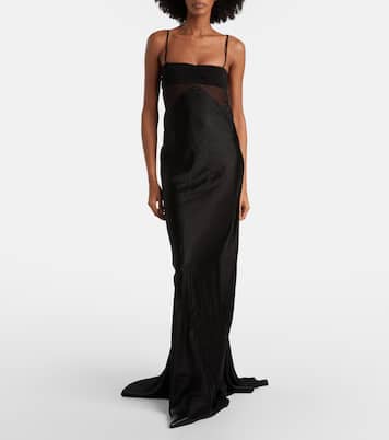 Combo silk-trimmed satin gown | Rick Owens