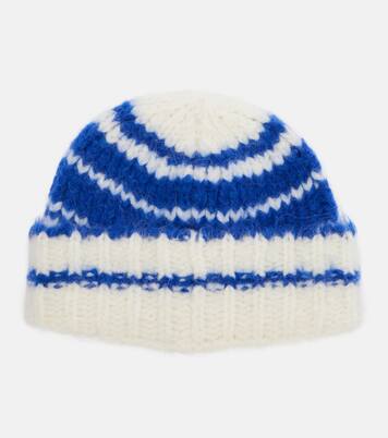 Striped alpaca-blend beanie | JW Anderson