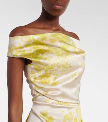 Floral off-shoulder duchess satin gown | Erdem
