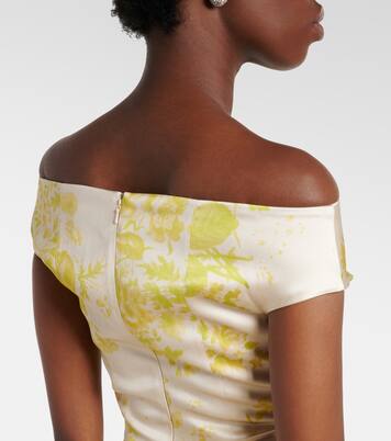 Floral off-shoulder duchess satin gown | Erdem
