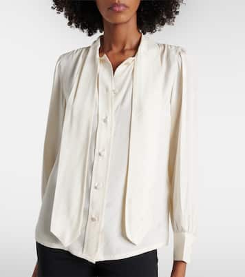 Interlocking G silk crêpe satin blouse | Gucci