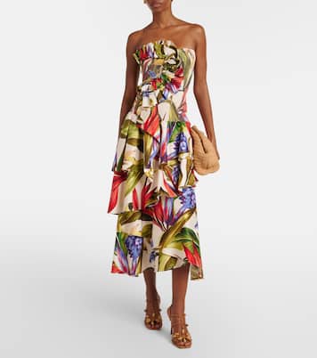 Floral ruffled cotton midi dress | Farm Rio