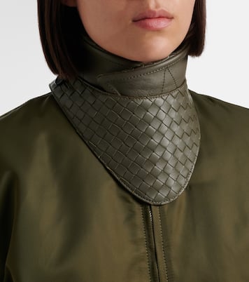 Bomberjacke Intrecciato mit Leder | Bottega Veneta