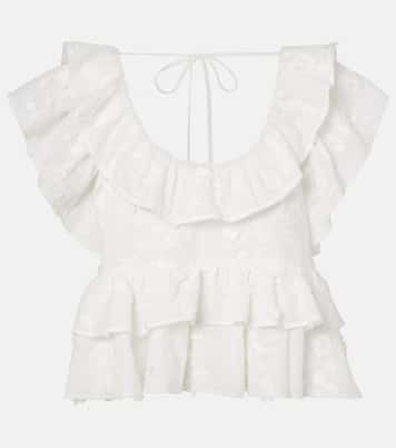 Slees embroidered ruffled cotton top | Dorothee Schumacher