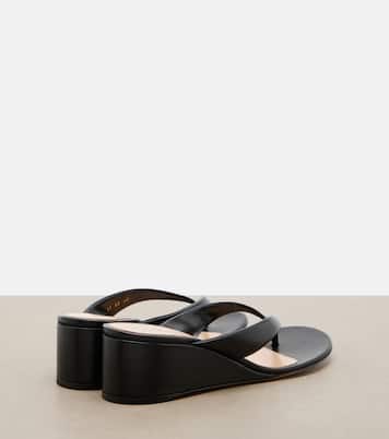 Leather wedge thong sandals | Gianvito Rossi