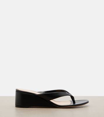 Leather wedge thong sandals | Gianvito Rossi