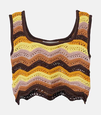 Kim crochet cotton-blend crop top | Bananhot