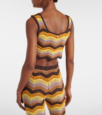 Kim crochet cotton-blend crop top | Bananhot