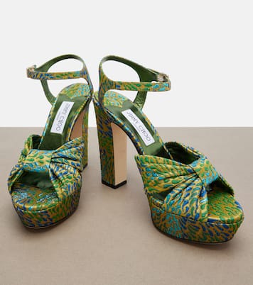 Heloise brocade platform sandals | Jimmy Choo