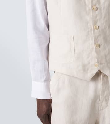 Herringbone linen vest | Brunello Cucinelli