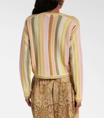 Indra striped crochet cotton cardigan | Zimmermann