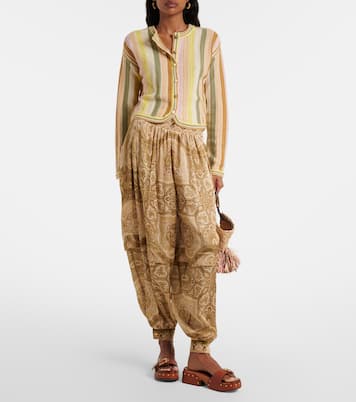 Indra striped crochet cotton cardigan | Zimmermann