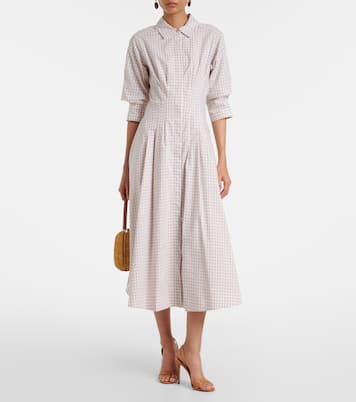 Jazz gingham cotton-blend shirt dress | Simkhai