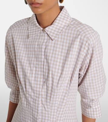 Jazz gingham cotton-blend shirt dress | Simkhai