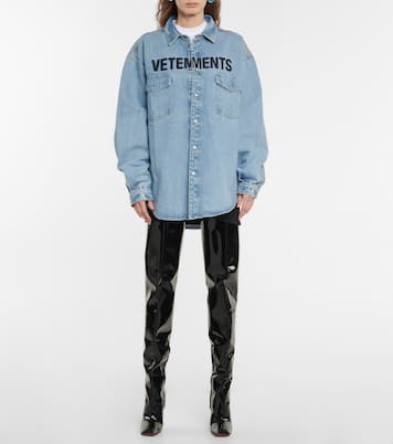 Overknee-Stiefel Boomerang aus Leder | Vetements