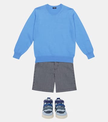 Shorts in misto cotone a righe | Il Gufo