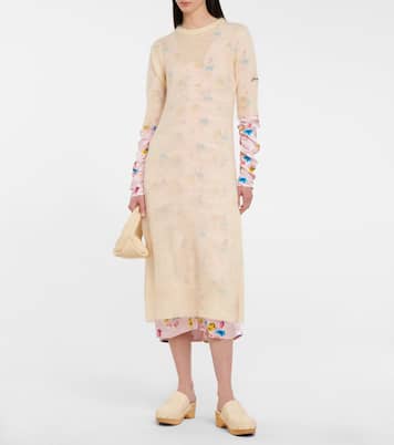 Robe midi en mohair et laine mélangés | Ganni