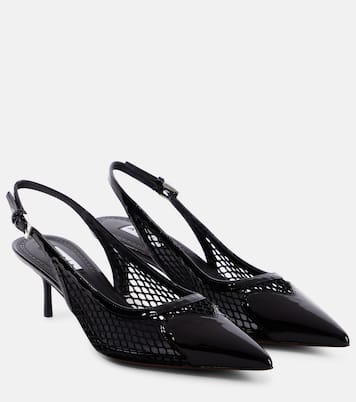 Slingback-Pumps aus Lackleder und Mesh | Alaïa