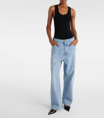 Slingback-Pumps aus Lackleder und Mesh | Alaïa