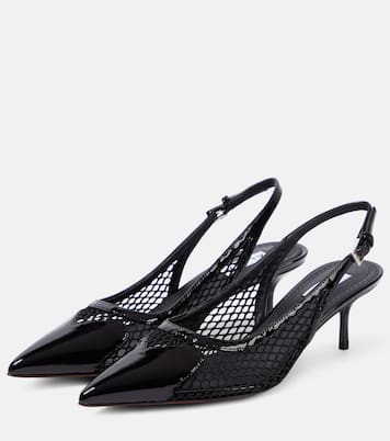 Slingback-Pumps aus Lackleder und Mesh | Alaïa