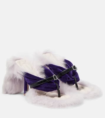 Step Post Shearling-trimmed sandals | Burberry