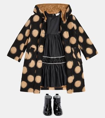 Polka-dot wool-blend coat | Monnalisa