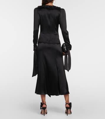 Robe midi en soie à ornements | Rodarte