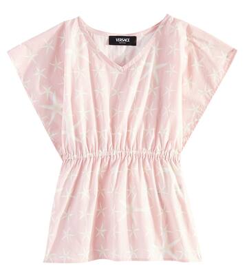 Cafetan Stella Marina imprimé en coton | Versace Kids