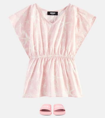 Cafetan Stella Marina imprimé en coton | Versace Kids