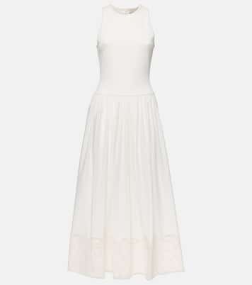 Robe midi Pegasus brodée en coton | Alémais