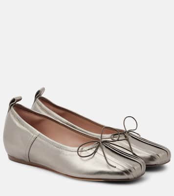 Classic pleated metallic leather ballet flats | Simone Rocha