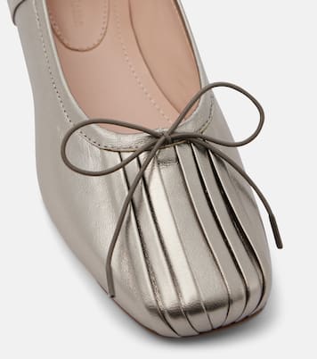 Classic pleated metallic leather ballet flats | Simone Rocha
