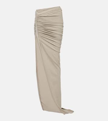 Ruched cotton jersey maxi skirt | Rick Owens