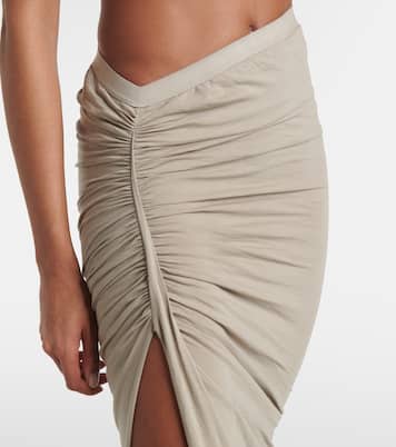 Ruched cotton jersey maxi skirt | Rick Owens