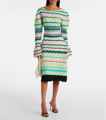 Robe midi à manches bouffantes | Susan Fang