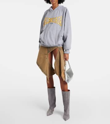 Stiefel Fiona 60 aus Veloursleder | Amina Muaddi