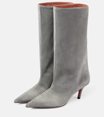 Stiefel Fiona 60 aus Veloursleder | Amina Muaddi