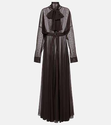 Balloon-sleeve mesh shirt dress | Norma Kamali