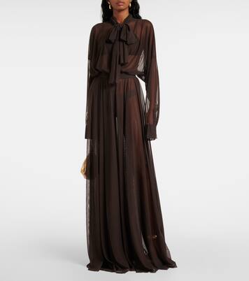 Balloon-sleeve mesh shirt dress | Norma Kamali