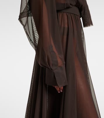 Balloon-sleeve mesh shirt dress | Norma Kamali