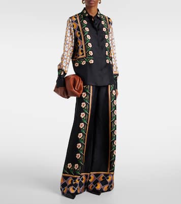 Dazed Placée silk twill palazzo pants | La DoubleJ