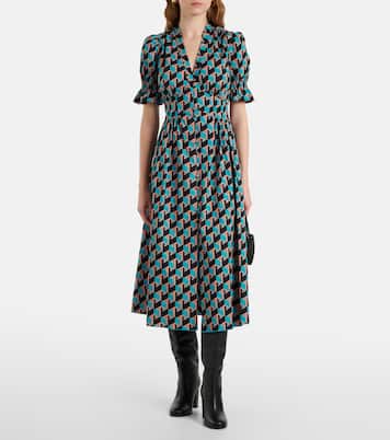 Abito midi Erica in cotone con stampa | Diane von Furstenberg