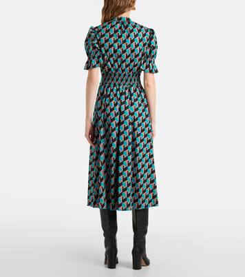 Abito midi Erica in cotone con stampa | Diane von Furstenberg