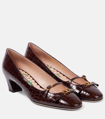 Bowow 45 croc-effect leather pumps | Valentino Garavani