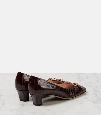 Bowow 45 croc-effect leather pumps | Valentino Garavani
