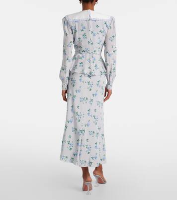 Robe longue en satin de soie | Alessandra Rich