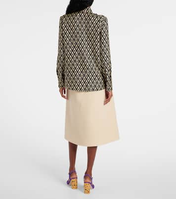 Bluse Toute La V aus Seiden-Twill | Valentino