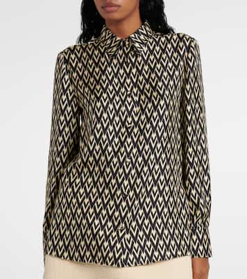 Bluse Toute La V aus Seiden-Twill | Valentino