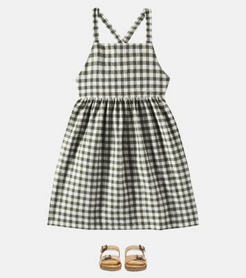 Checked cotton-blend seersucker dress | Il Gufo